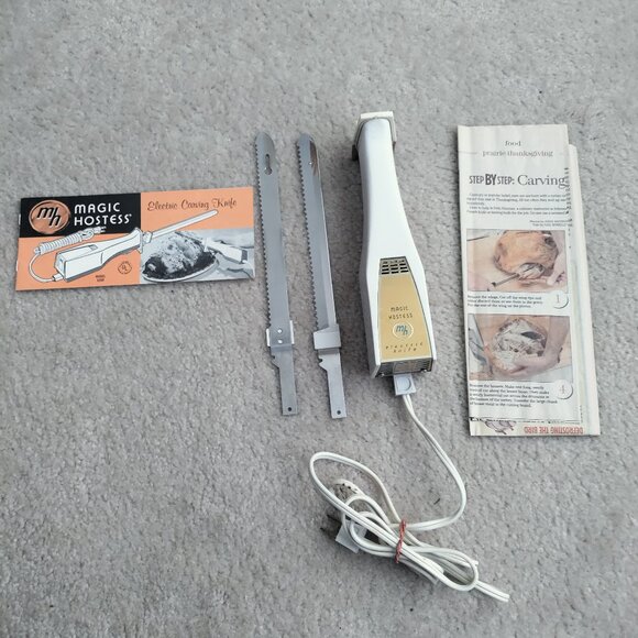 Vintage Magic Hostess Electric Knife 5200 w/Blades. Tested - Works GUC - Picture 1 of 8
